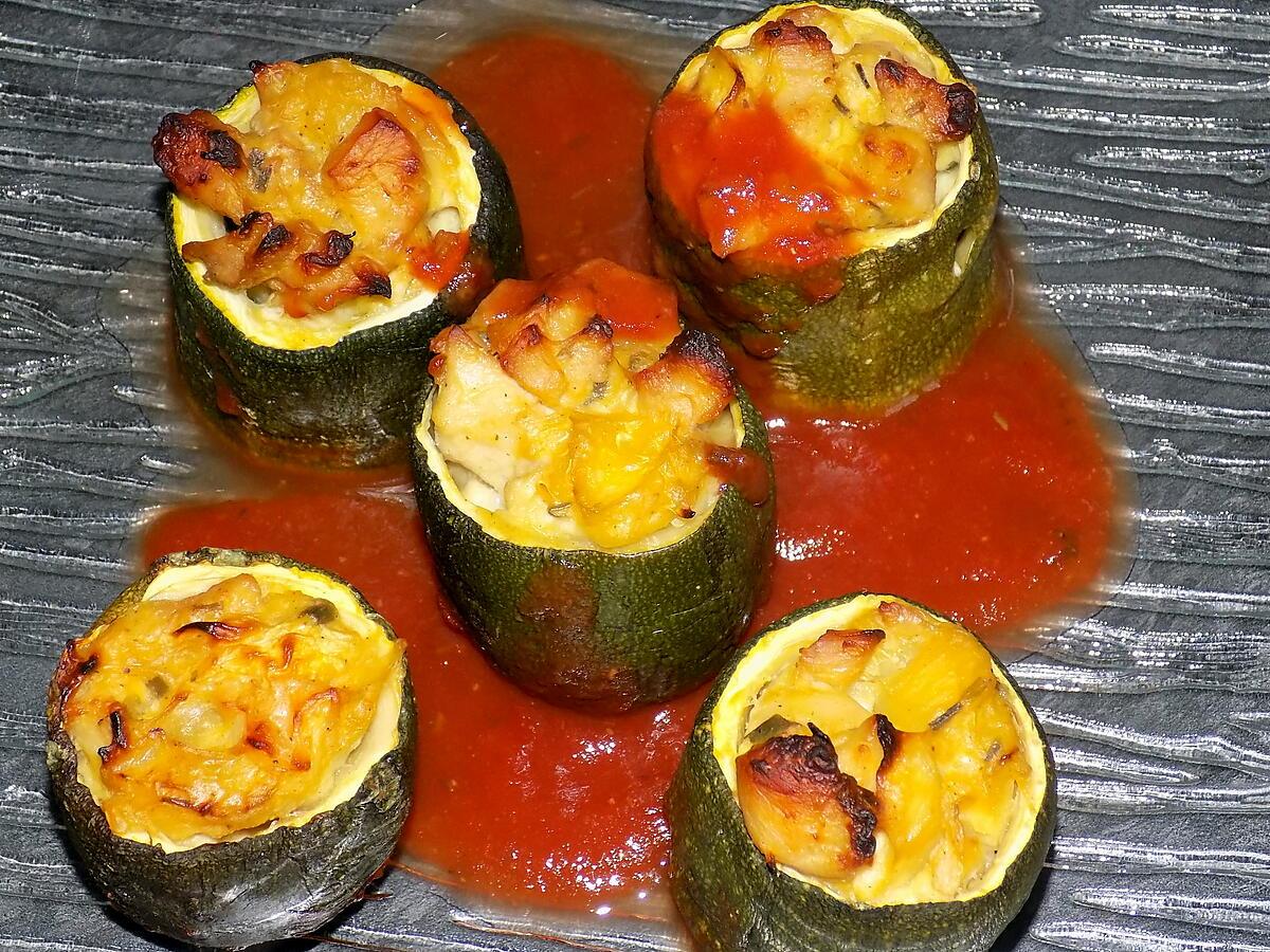 recette Courgettes farcies au poulet (compatible dukan)