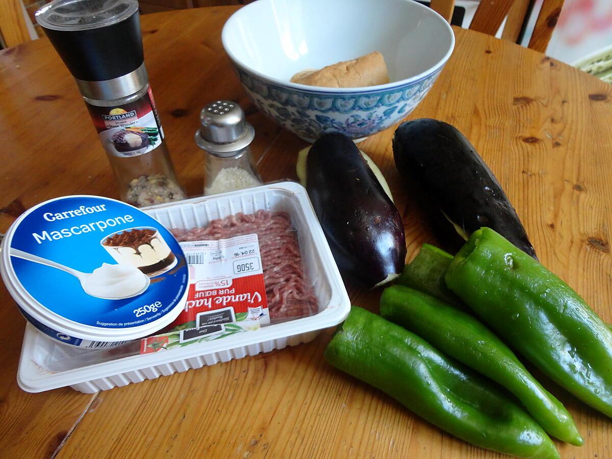 recette aubergines et petits poivrons au mascarpone