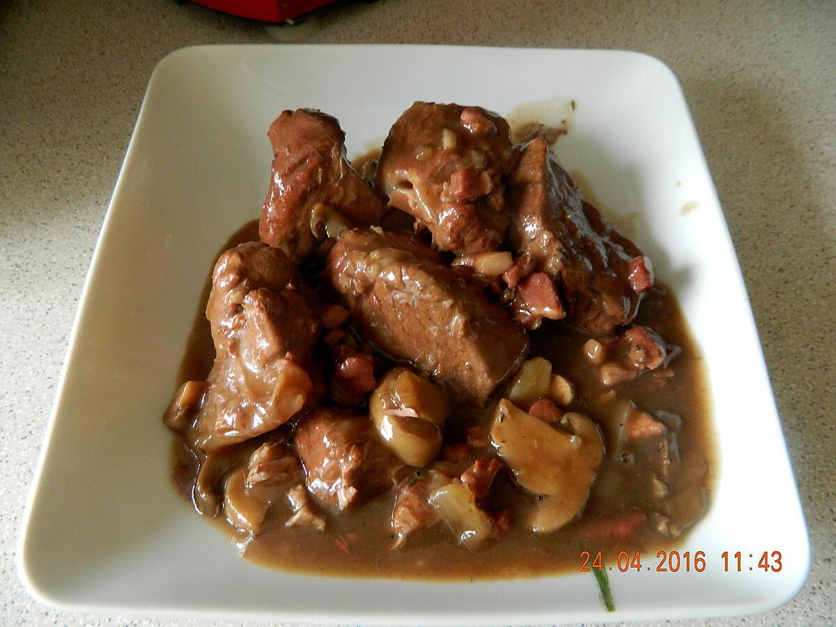 recette Veau sauce au vin rouge