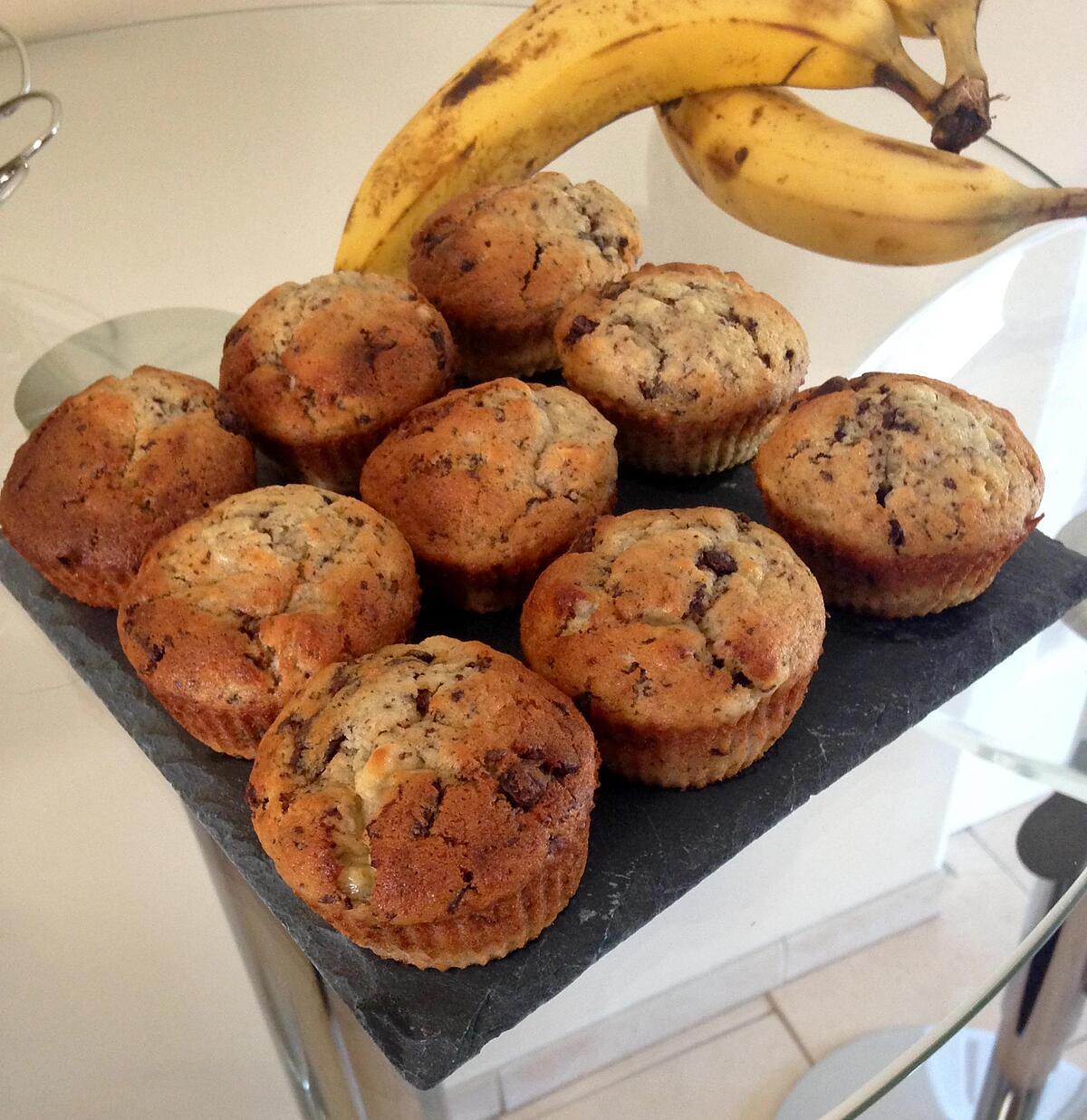 recette Muffins à la banane et pépites de chocolat