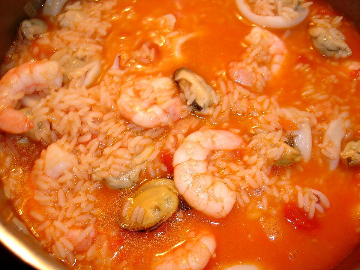 recette Arroz de Marisco (riz tomates et fruits de mer)