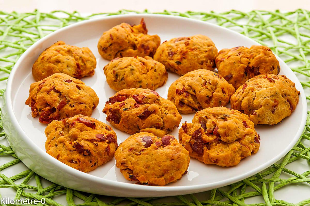 recette Cookies au chorizo, jambon et tomates confites