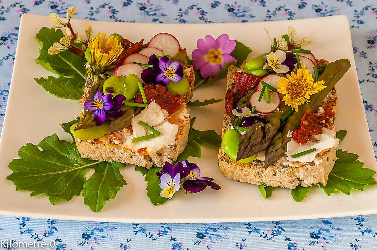 recette Tartine aux légumes printaniers