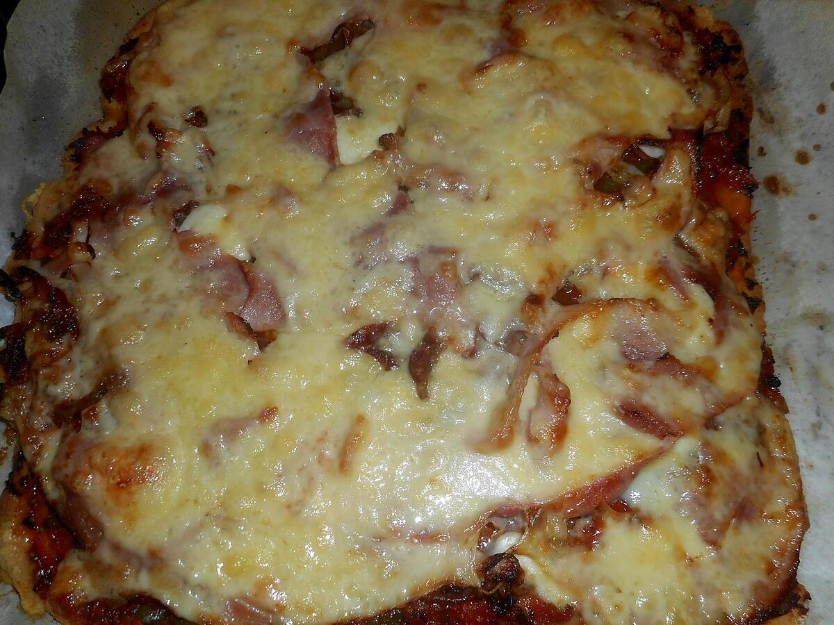 recette Pizza coppa,jambon aux herbes, mozzarella,provolone