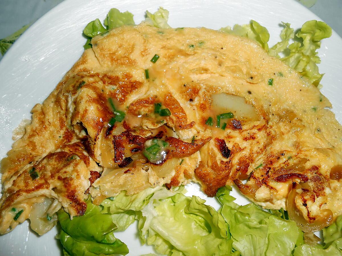 recette OMELETTE POMME DE TERRE LARDONS OIGNON