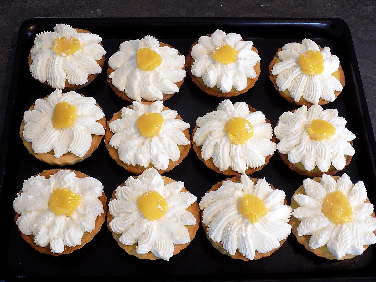 recette Tartelettes "Marguerites" mangue/amande