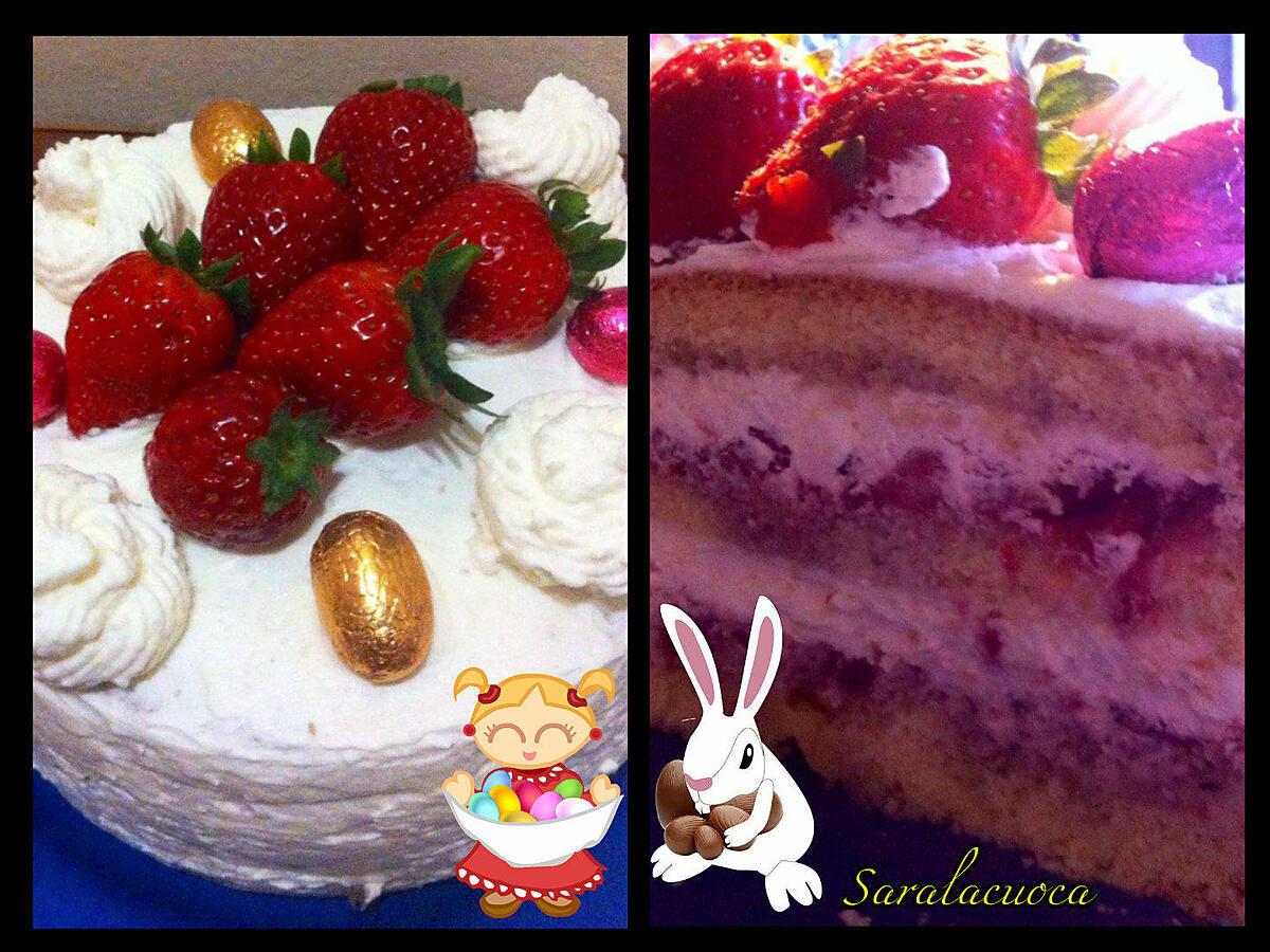 recette Layer cake à la fraise (chantilly mascarpone)