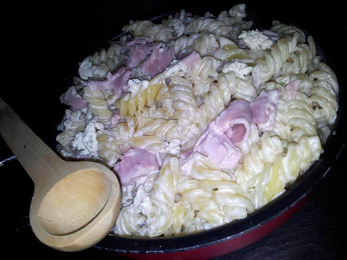 recette Fusilli au jambon-boursin