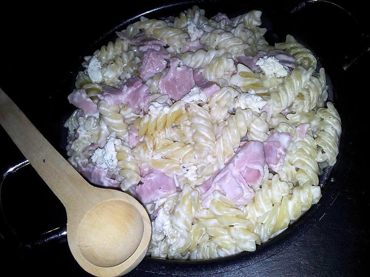 recette Fusilli au jambon-boursin