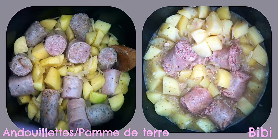 recette ANDOUILLETTES/POMME DE TERRE au COOKEO