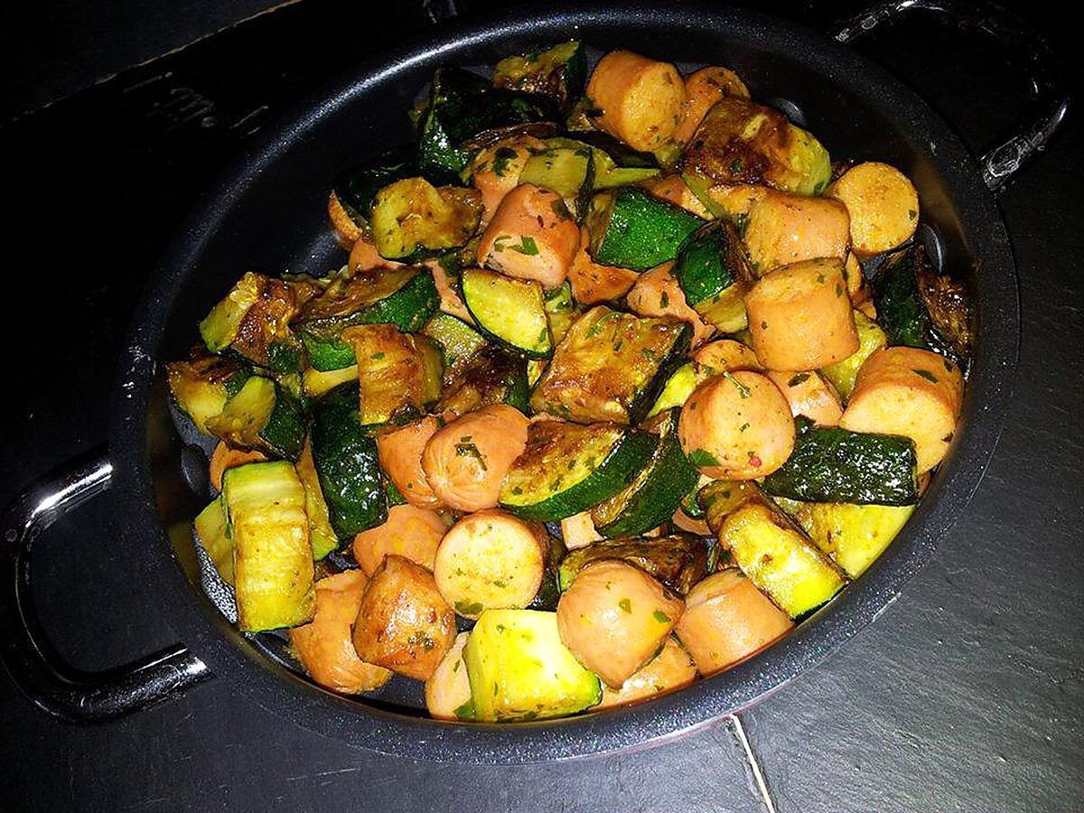 recette Courgettes sautées au knackis