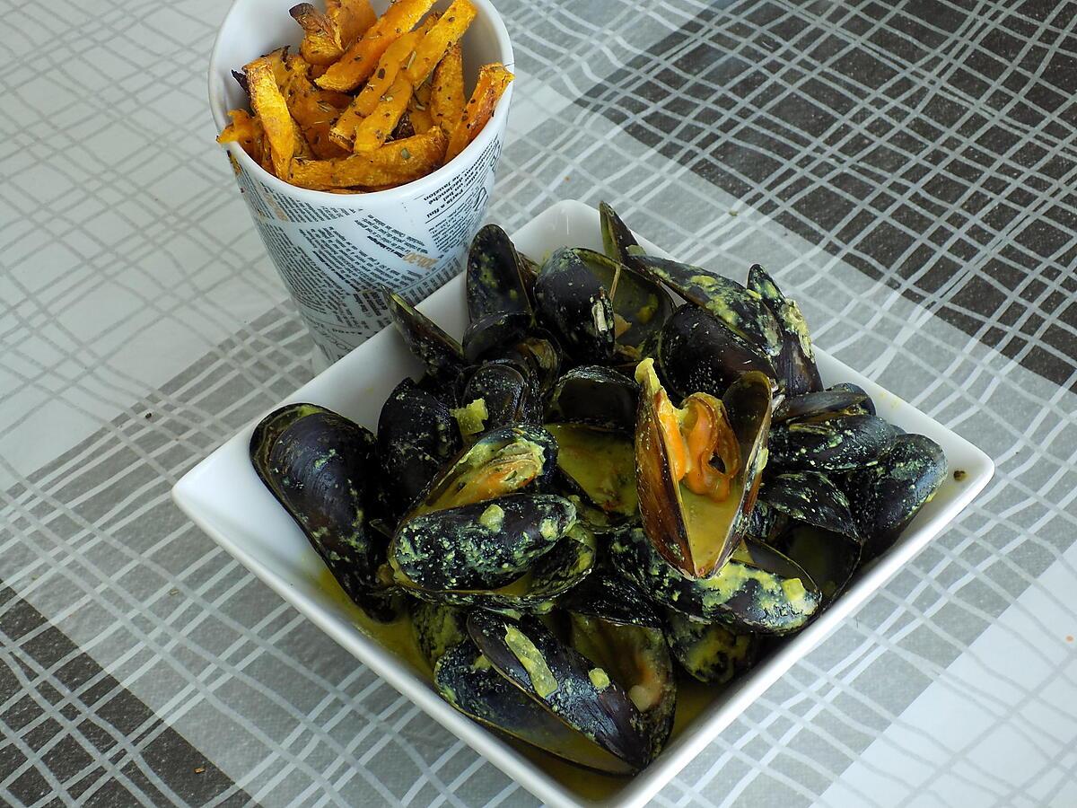 recette Moules à la crème de safran ( compatible dukan)