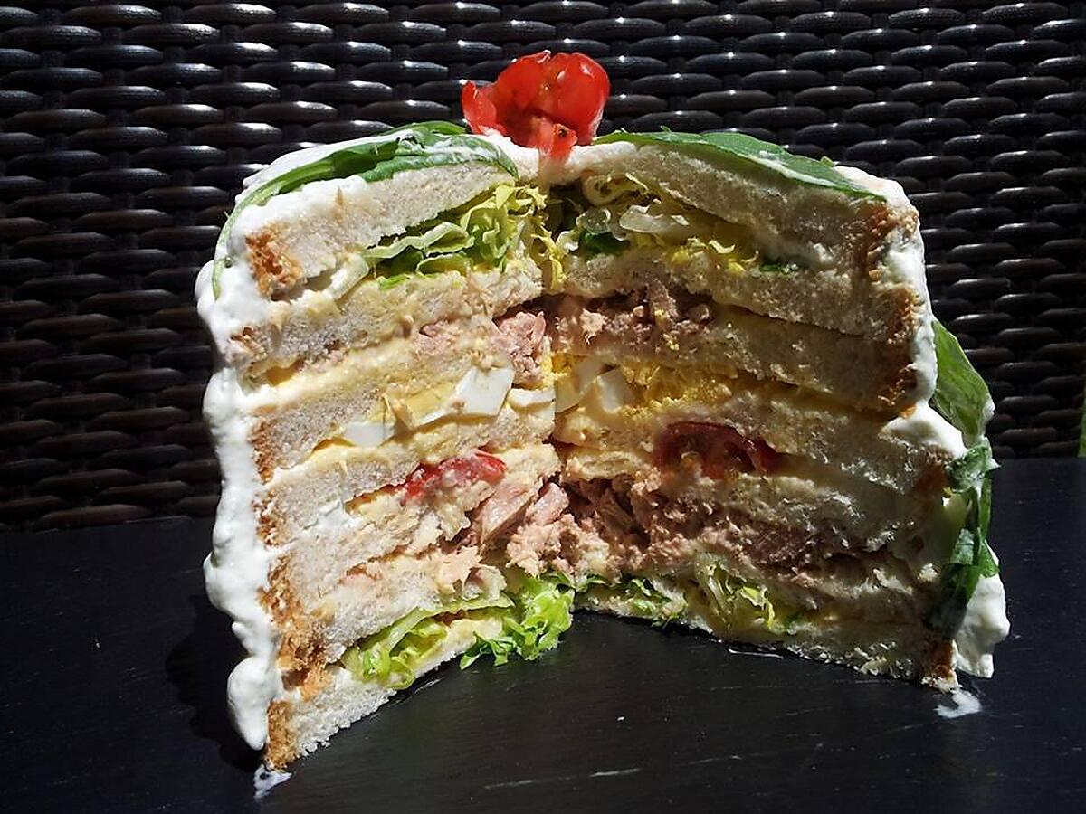 recette Sandwich cake aux crudités