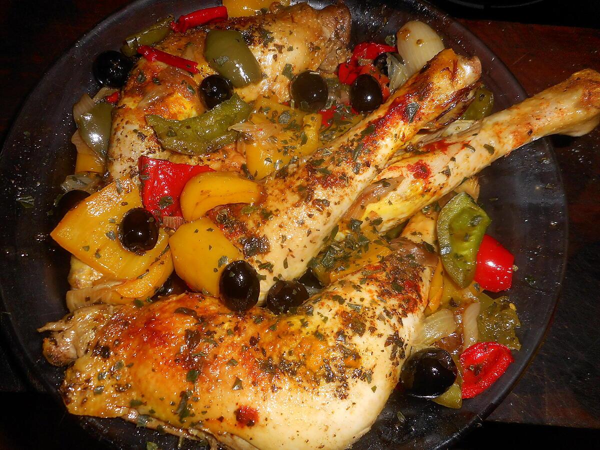 recette Cuisses de poulet sautées aux poivrons