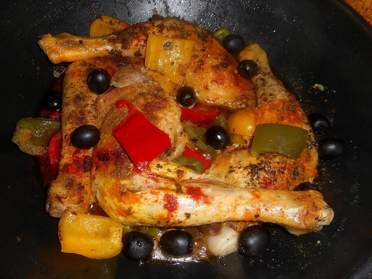 recette Cuisses de poulet sautées aux poivrons