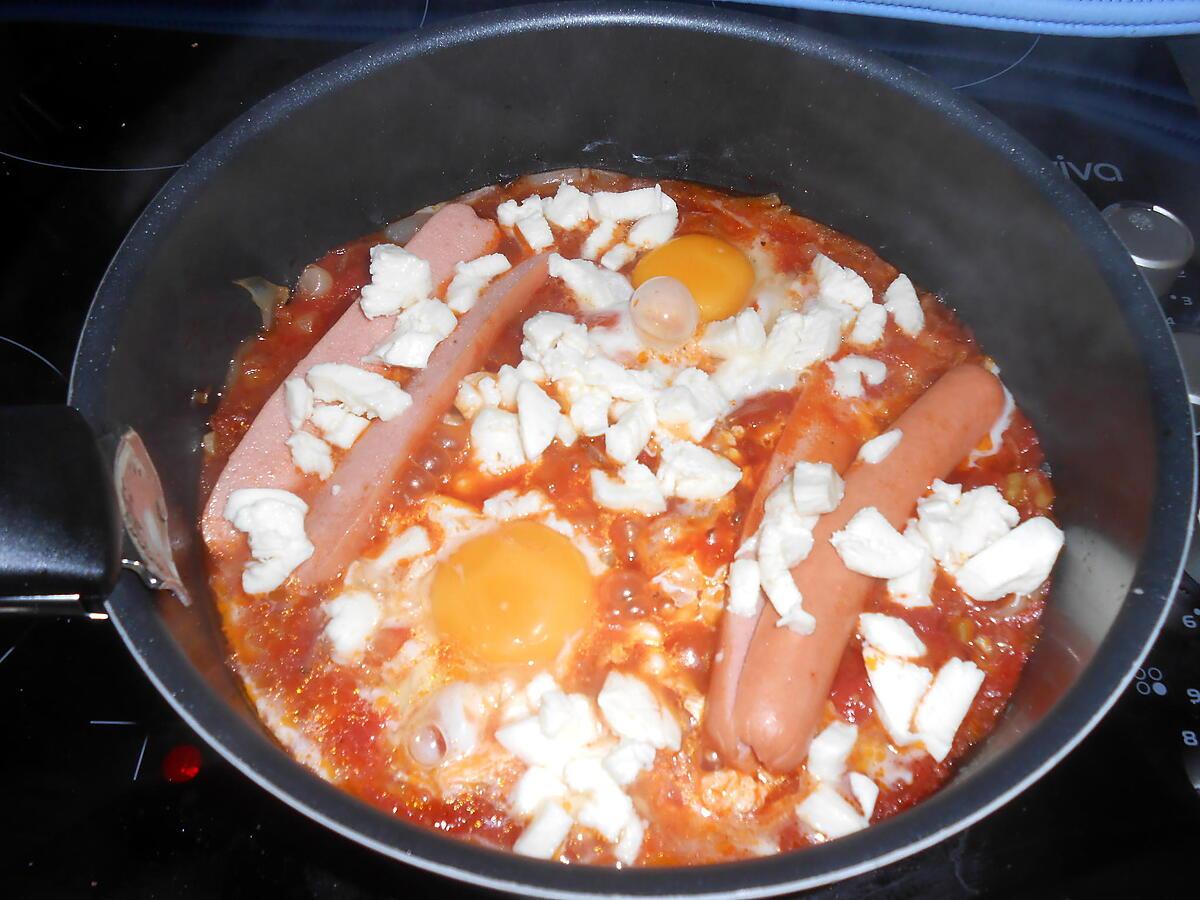 recette OEUFS ET KNACKI FILANTS A LA MOZZARELLA