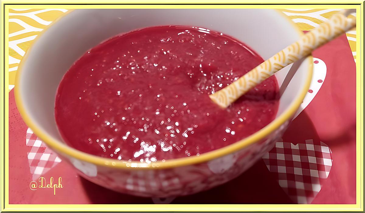 recette Compote de rhubarbe et Framboises