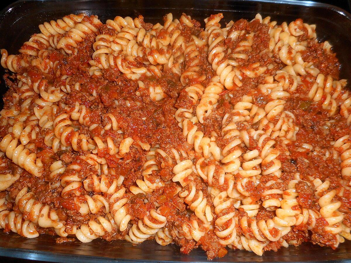 recette Gratin de fusilli à la bolognaise