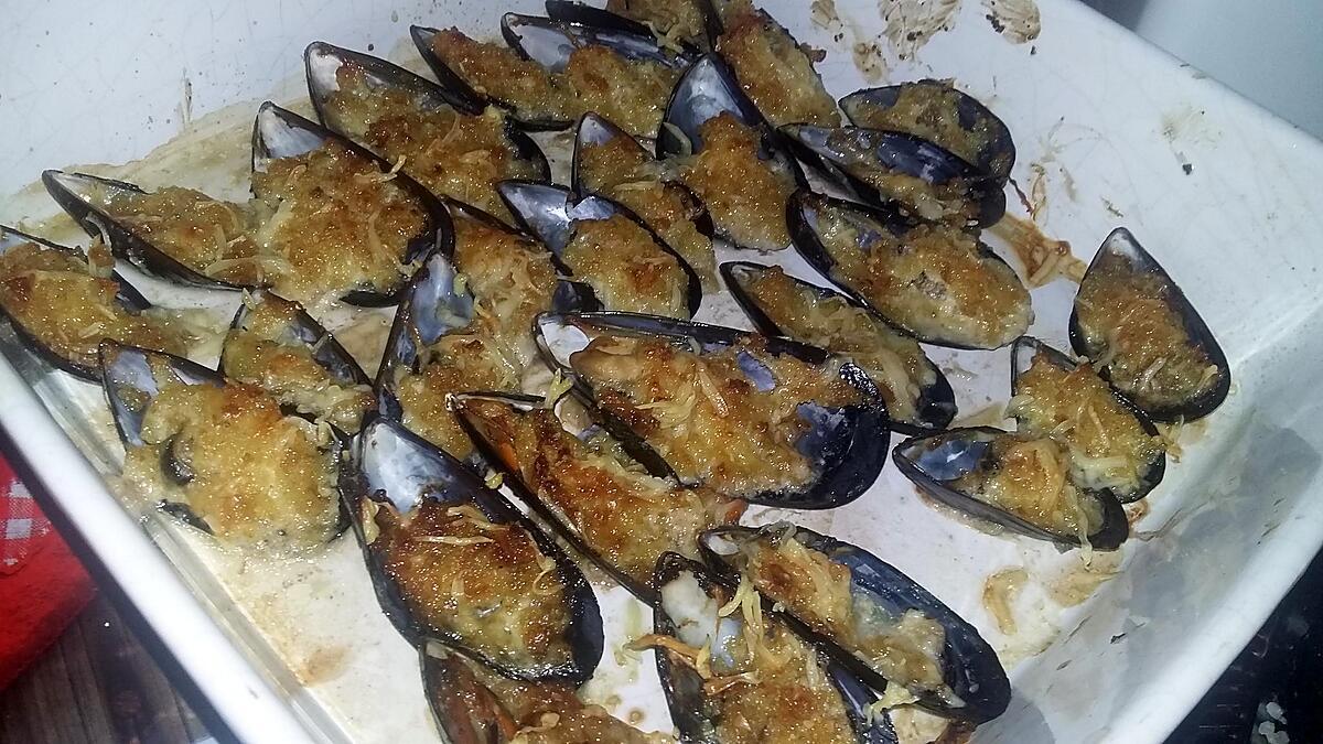 recette Moules gratinées a l'aïoli