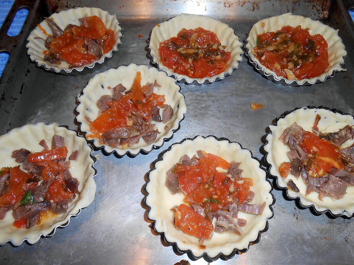 recette TARTELETTES TOMATE ET CONFIT DE CANARD