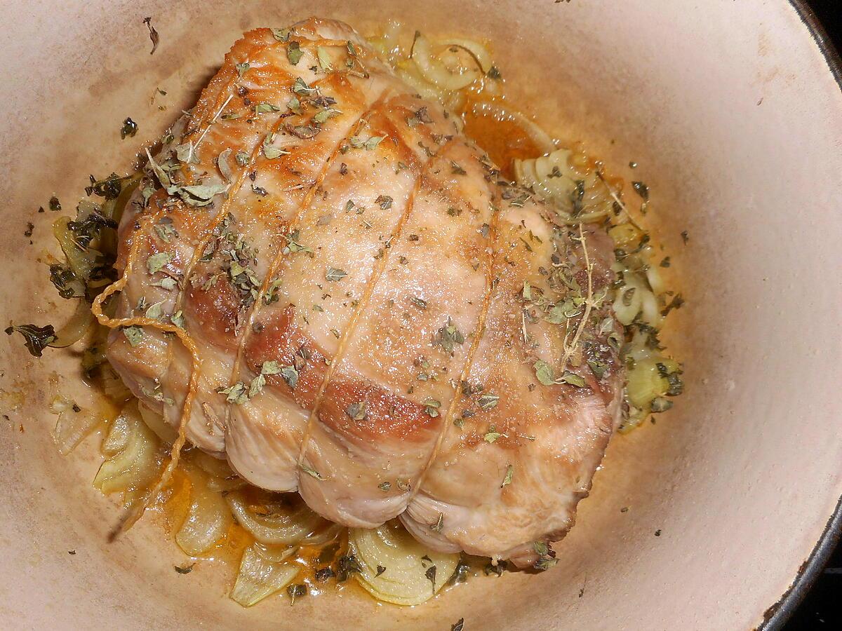 recette Roti de porc aux feves et pommes de terre