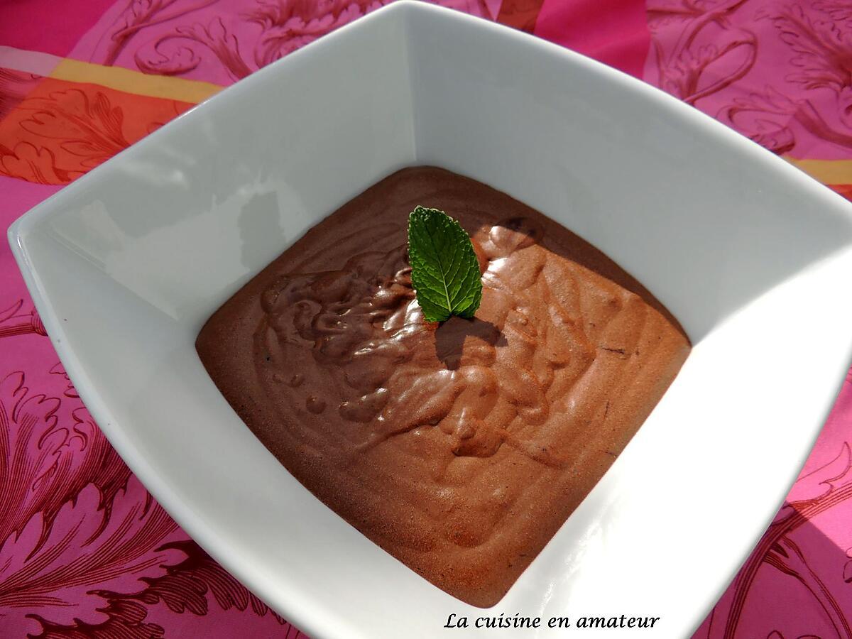 recette Mousse chocolat parfumée avec de la menthe fraîche