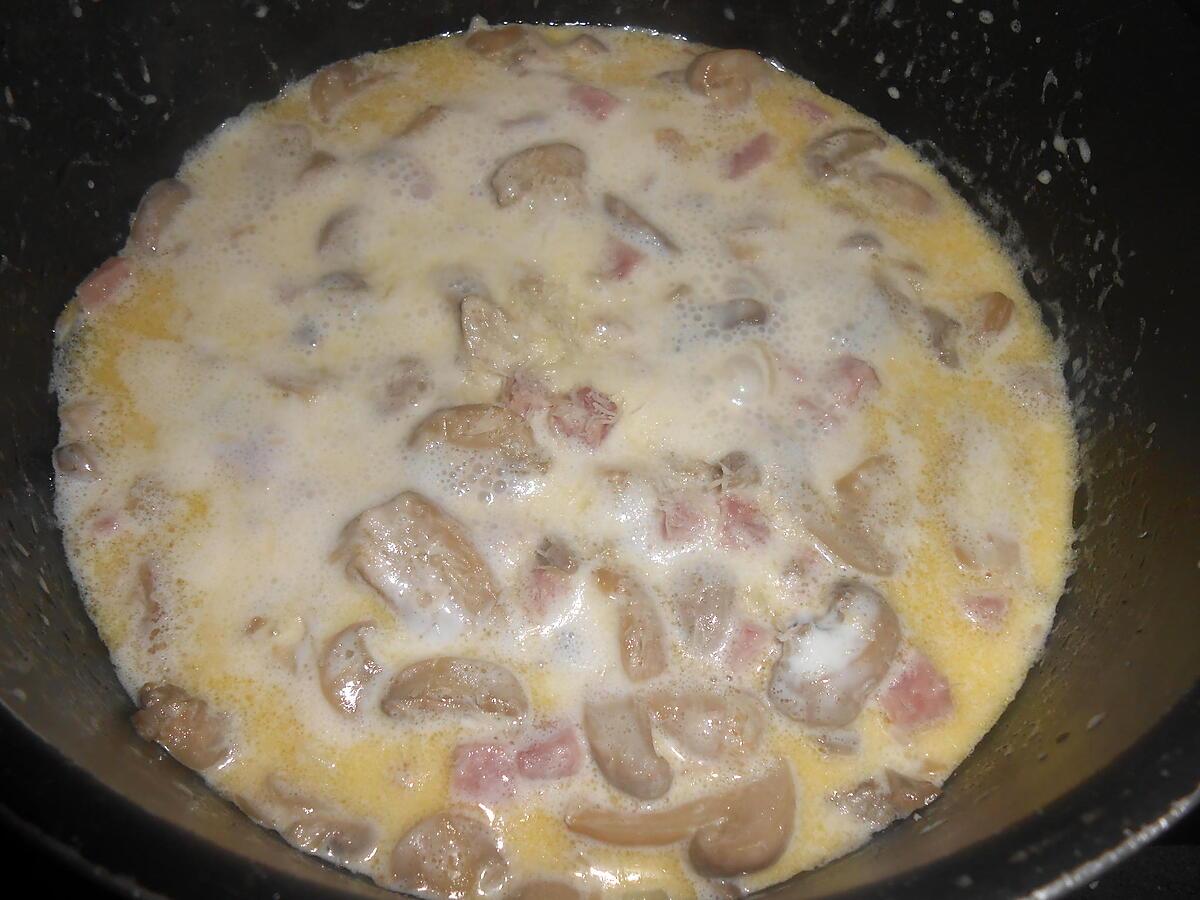 recette PENNE JAMBON CHAMPIGNONS