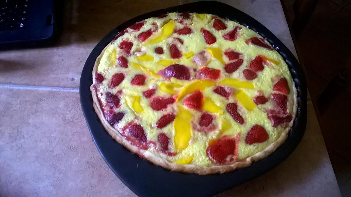 recette tarte au coco et mangues et fraises