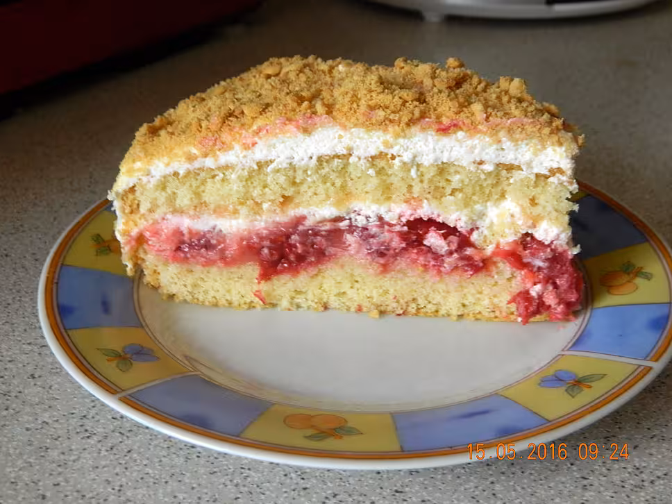 recette Génoise fourrée lemon curd framboise