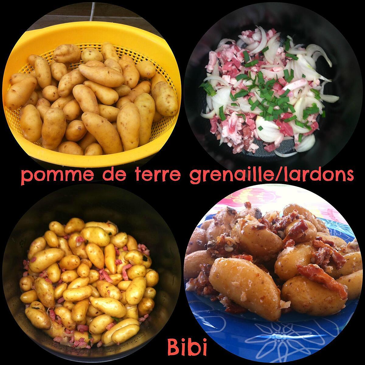 recette Pommes de terre grenailles / lardons / oignons au COOKEO