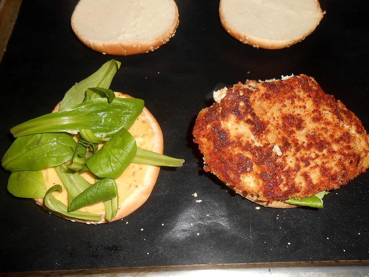 recette BURGER DE POULET PANCETTA ET CHEVRE