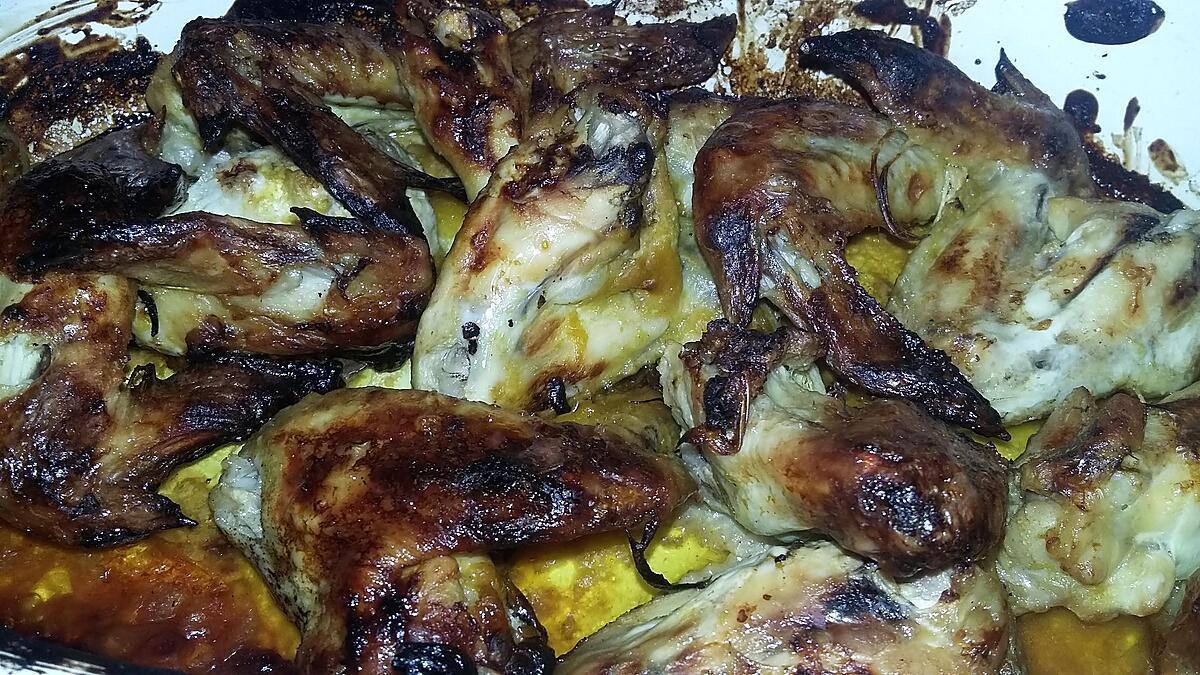 recette Ailes de poulet gratinees à la moutarde a l'ananas