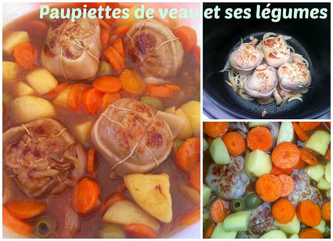 Recette de PAUPIETTES DE VEAU et ses légumes au COOKEO