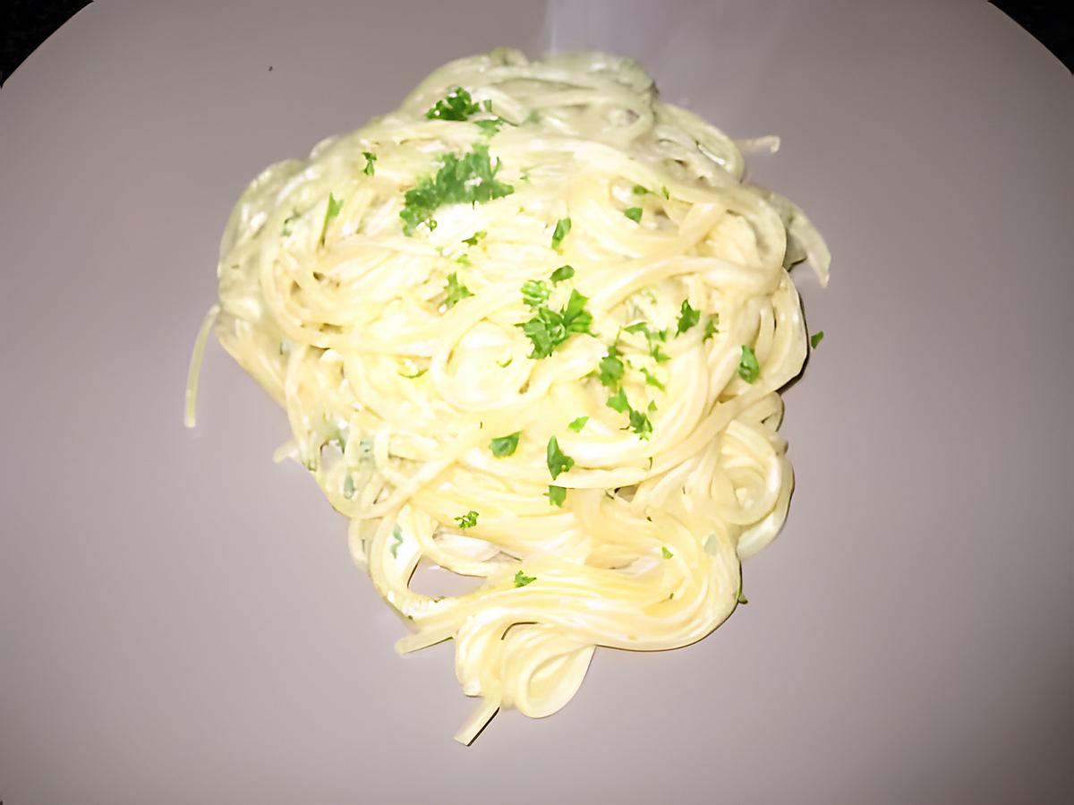 recette Spaguettis à la crème de parmesan