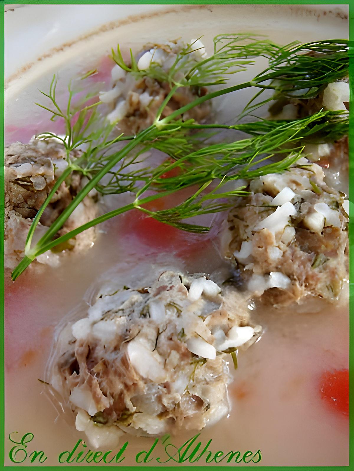 recette Yiouvarlakia avgolemono (ou soupe de boulettes au citron)