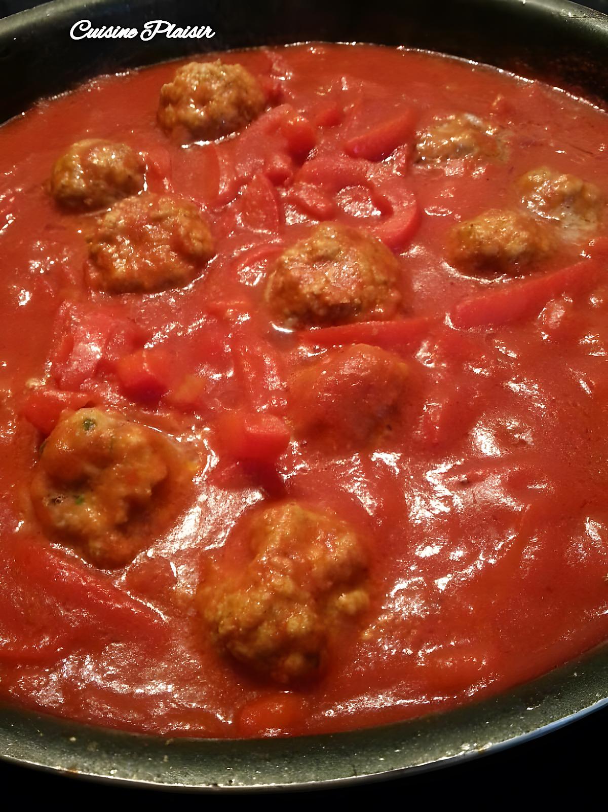 recette Sauce poivron tomate et petites boulettes pour spaghetti