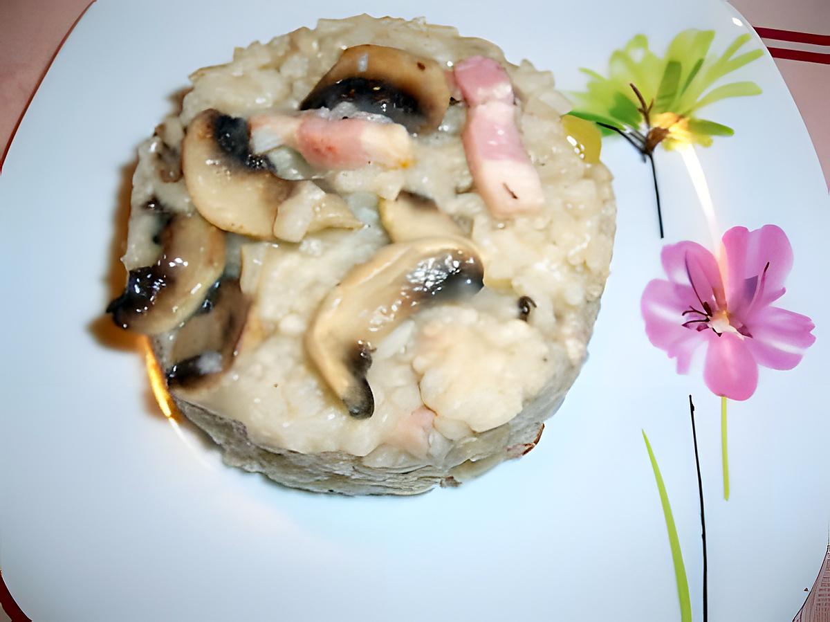 recette Risotto aux champignons et lardons