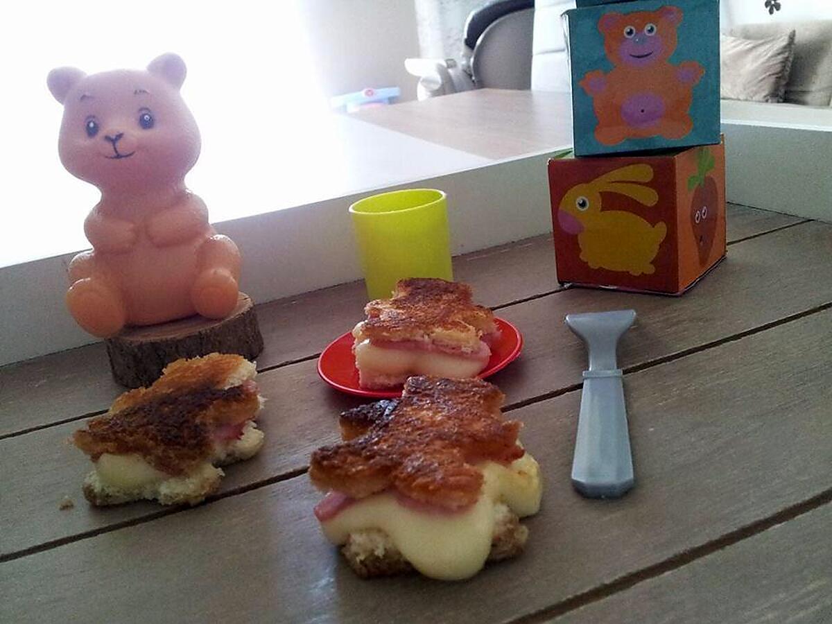 recette Mini croque Monsieur Nounours au jambon-babybel