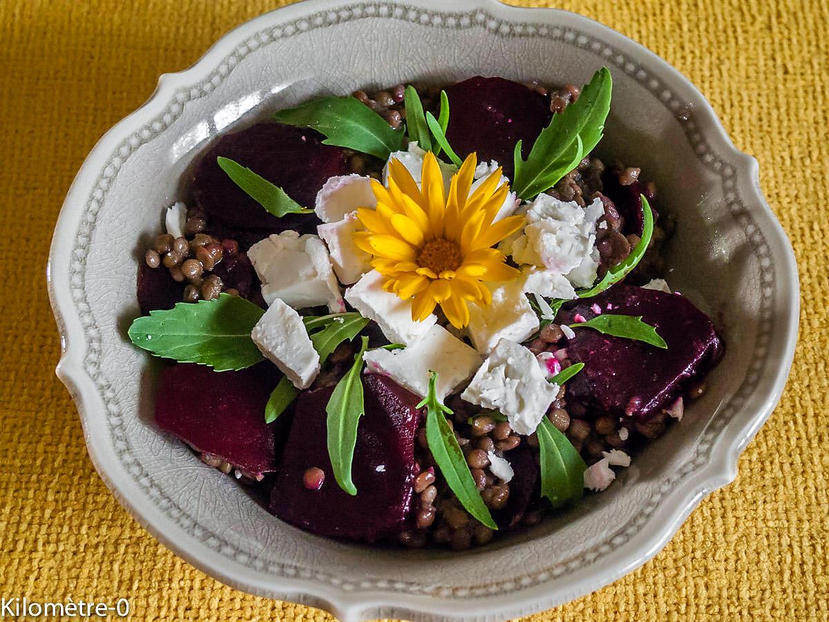 recette Salade de lentilles, betteraves nouvelles et fêta