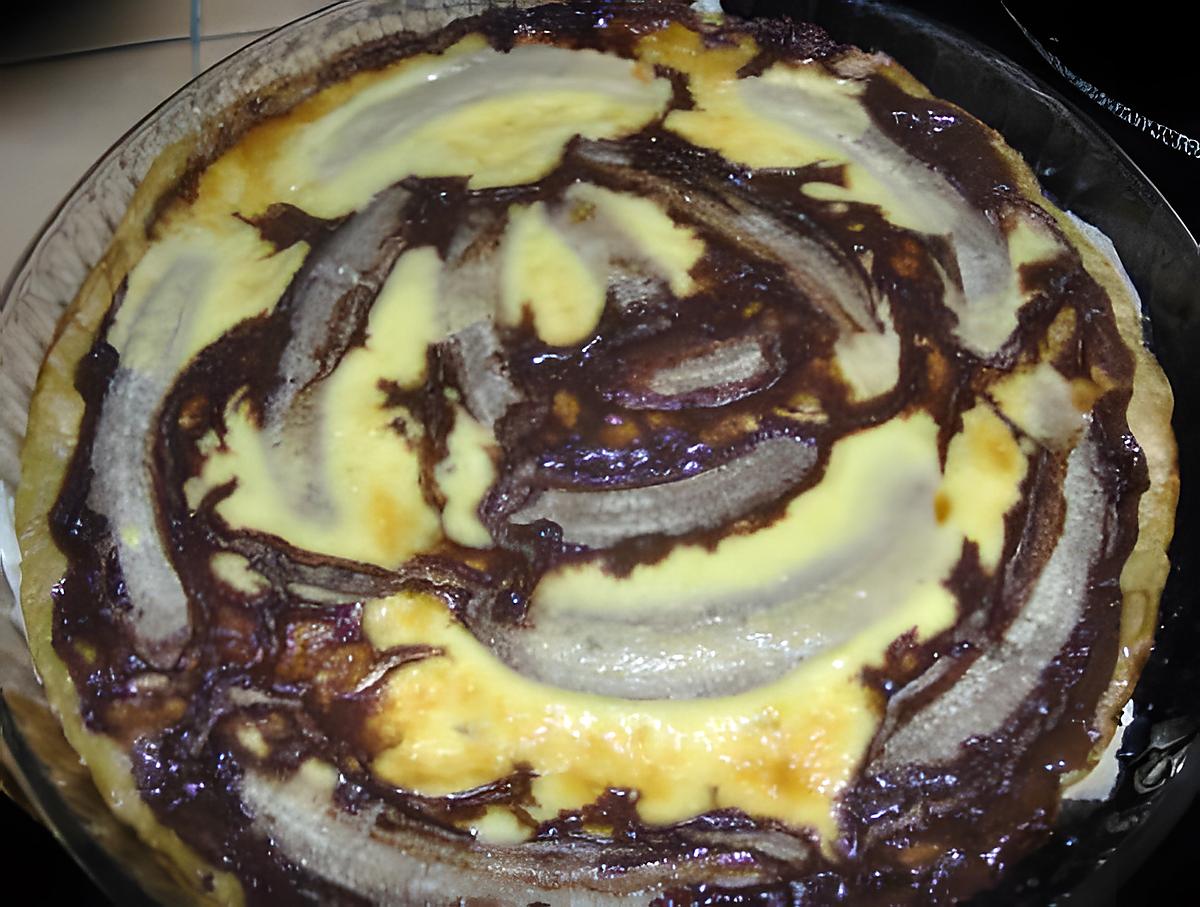 recette tarte marbrée chocolat bananes