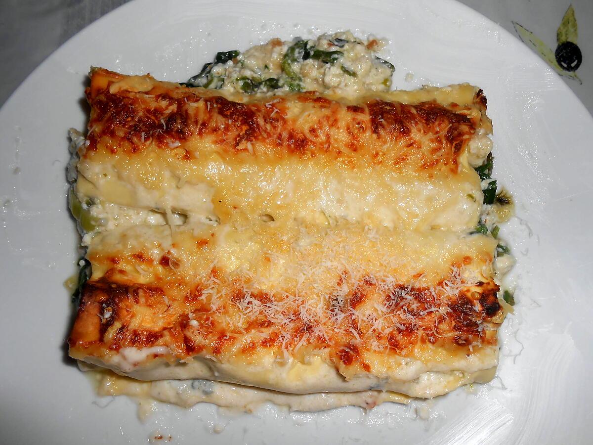 recette CANNELLONI AU VERT SAUCE CREME MASCARPONE