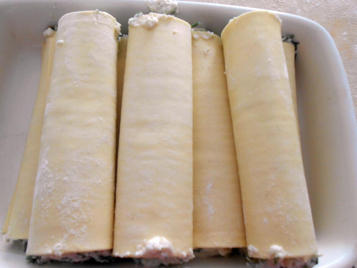 recette CANNELLONI AU VERT SAUCE CREME MASCARPONE