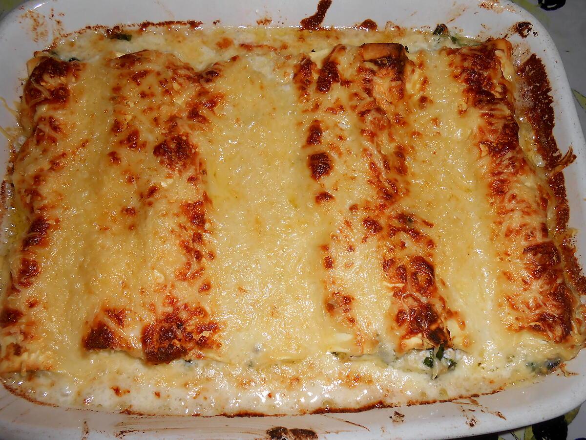 recette CANNELLONI AU VERT SAUCE CREME MASCARPONE