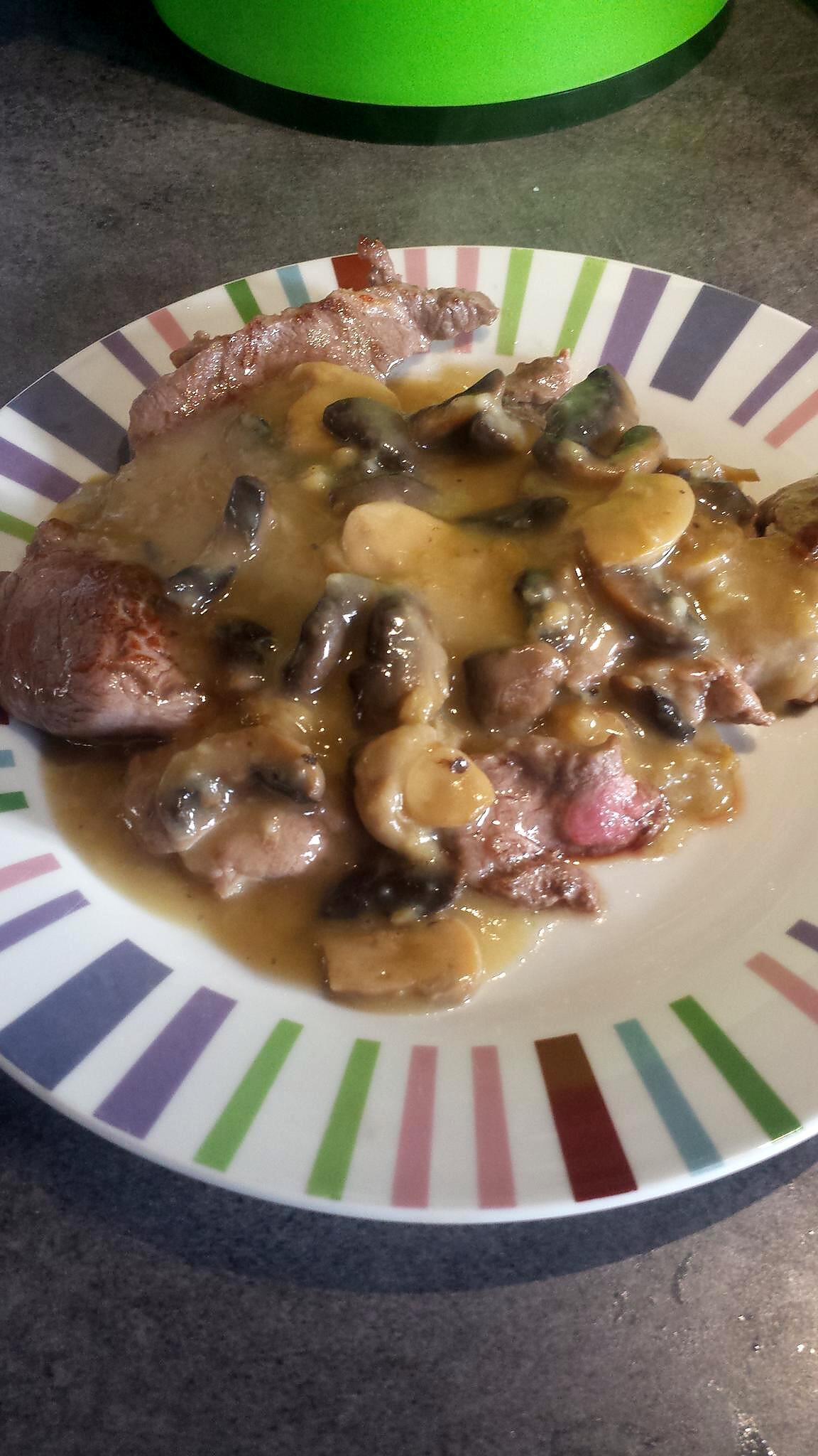 recette Boeuf en sauce aux champignons