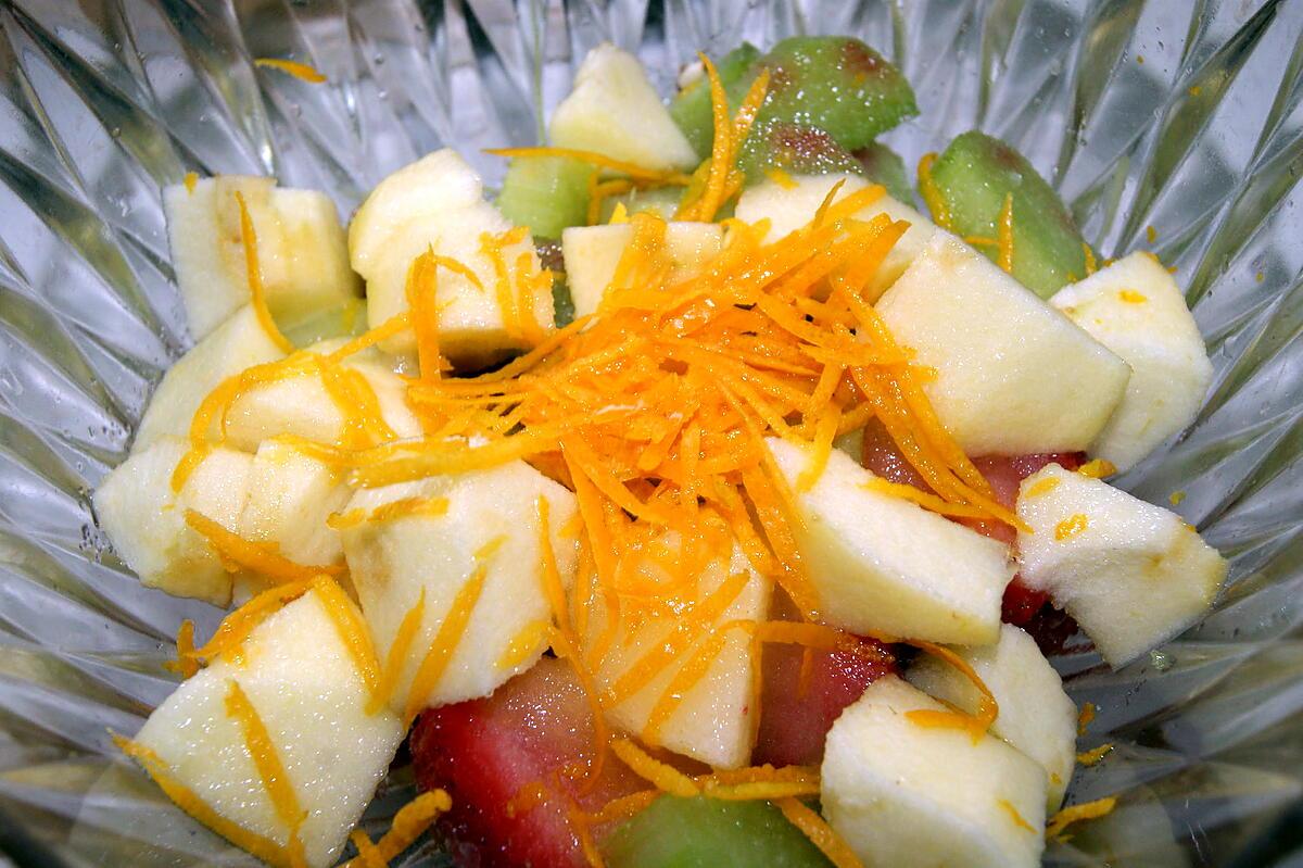 recette Gâteau pommes/rhubarbe/fraises/orange