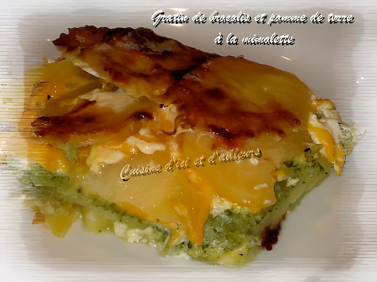 recette gratin de brocolis et pomme de terre à la mimolette