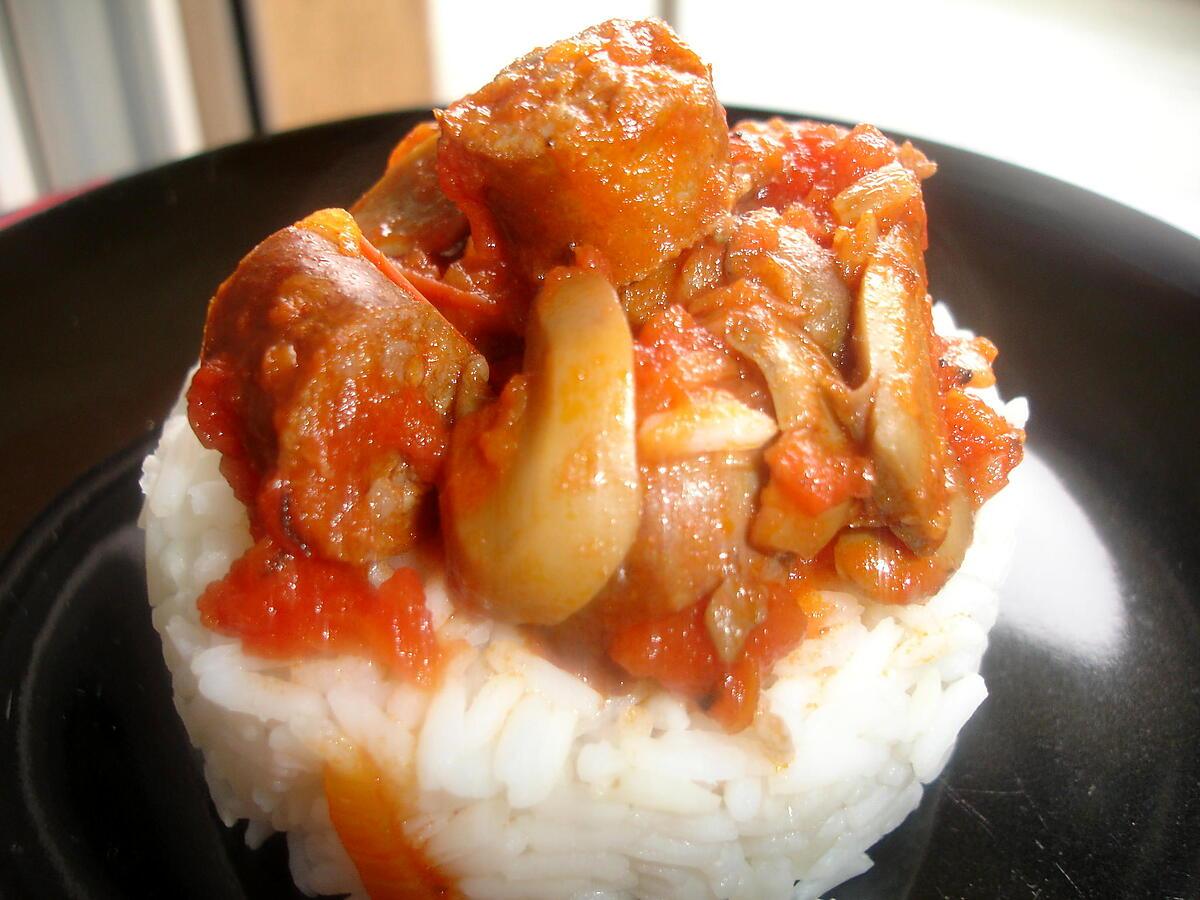 recette Merguez  Sauce Tomate Champignons