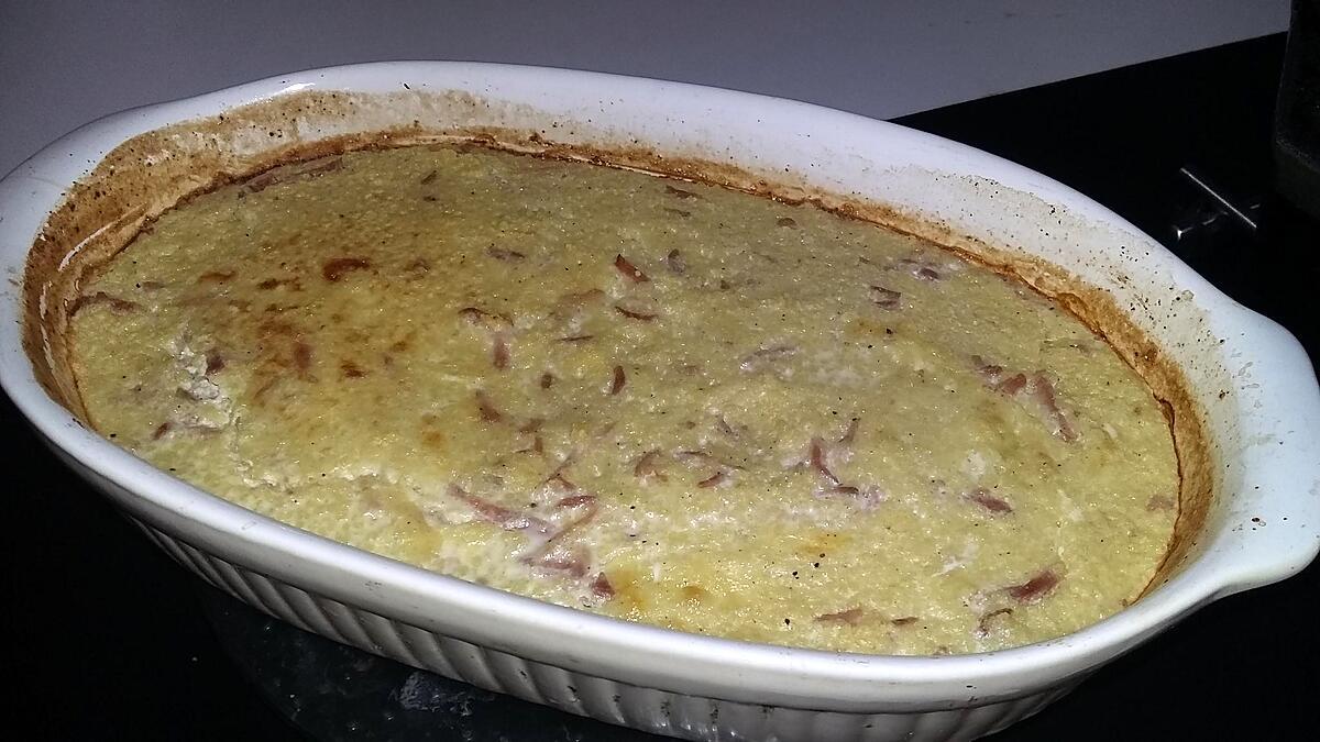 recette Gratin de semoule au fromage et au jambon