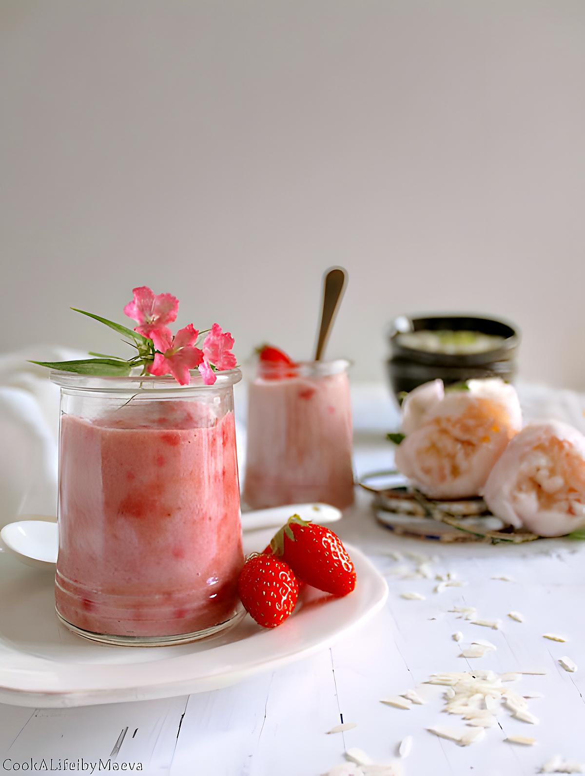 recette Phirni aux fraises, dessert indien au riz (option vegan et sans lactose)