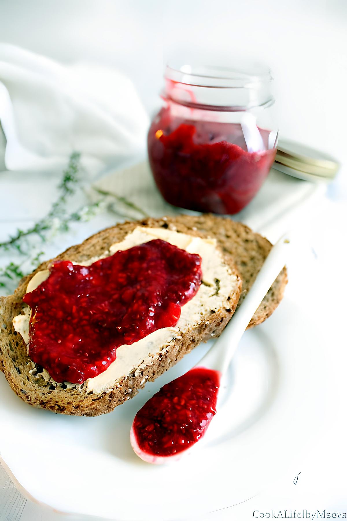 recette "Crufiture" de framboises aux graines de chia